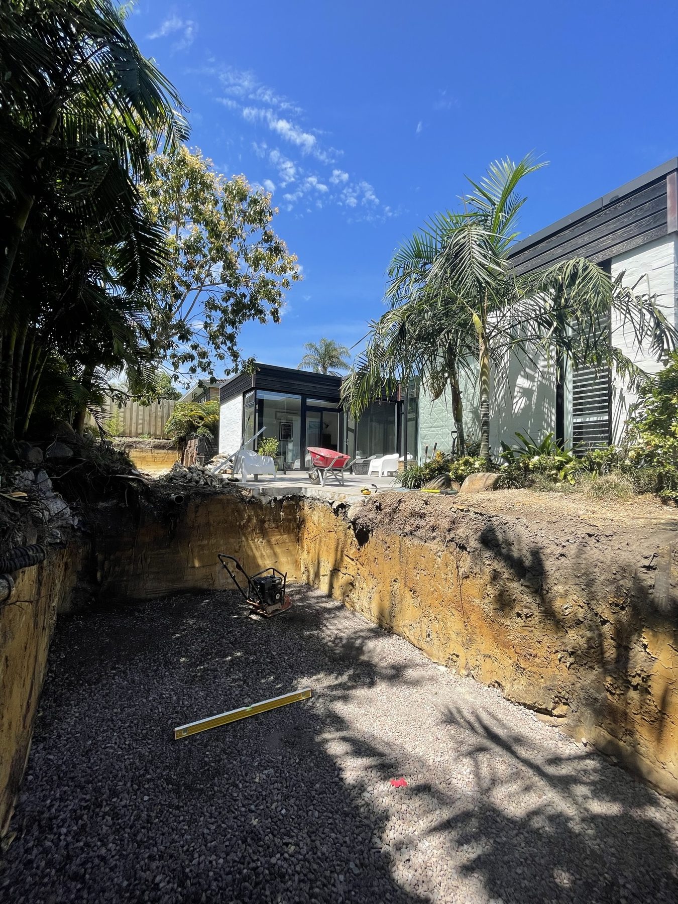 Backyard excavated ready for a new pool build
